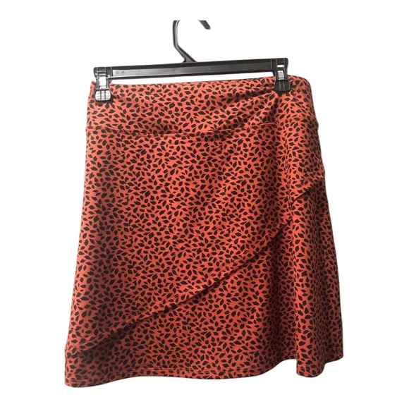 Eddie Bauer Kacey cinnabar ditsy animal print wrap front style skirt size small - Picture 6 of 7